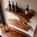 Sylvaren Live Edge Handcrafted Floating Wine Shelf SPA247810 - Timberustic Floating Wine Shelf