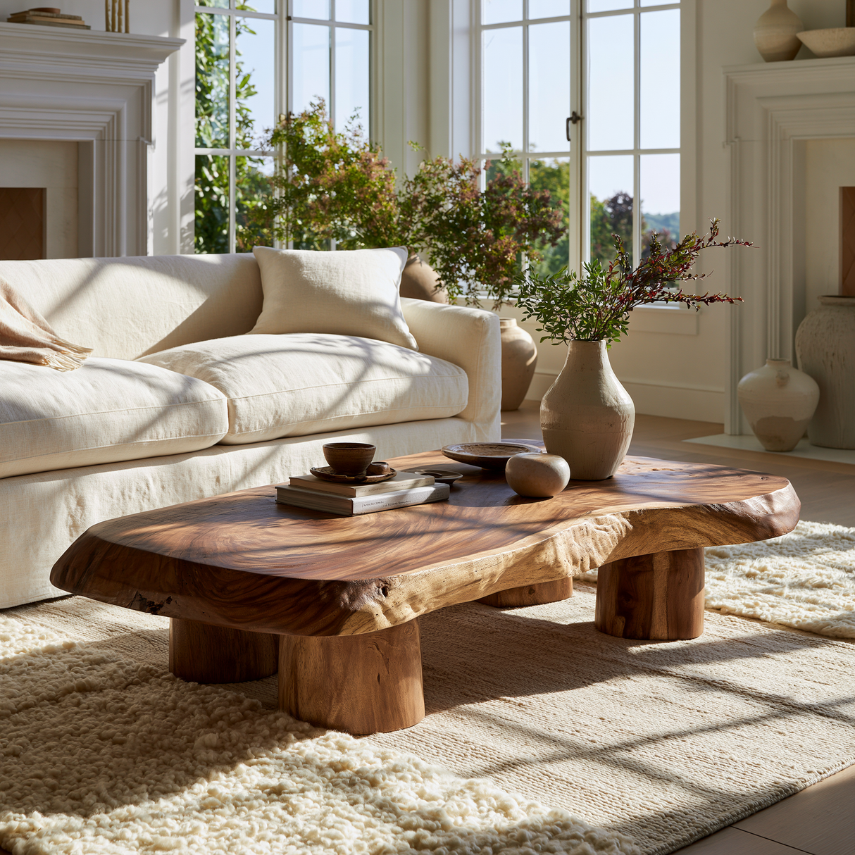 Sylvaren Live Edge Solid Wood Coffee Table - Timberustic Coffee Table