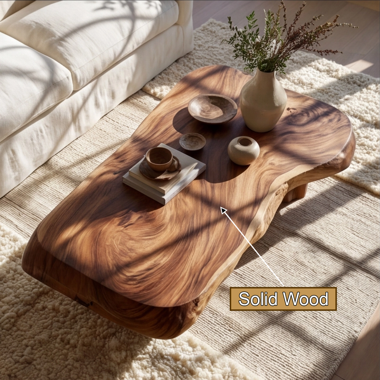 Sylvaren Live Edge Solid Wood Coffee Table - Timberustic Coffee Table