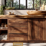 Sylvaren Live Edge Solid Wood Freestanding Bathroom Vanity with Drawers