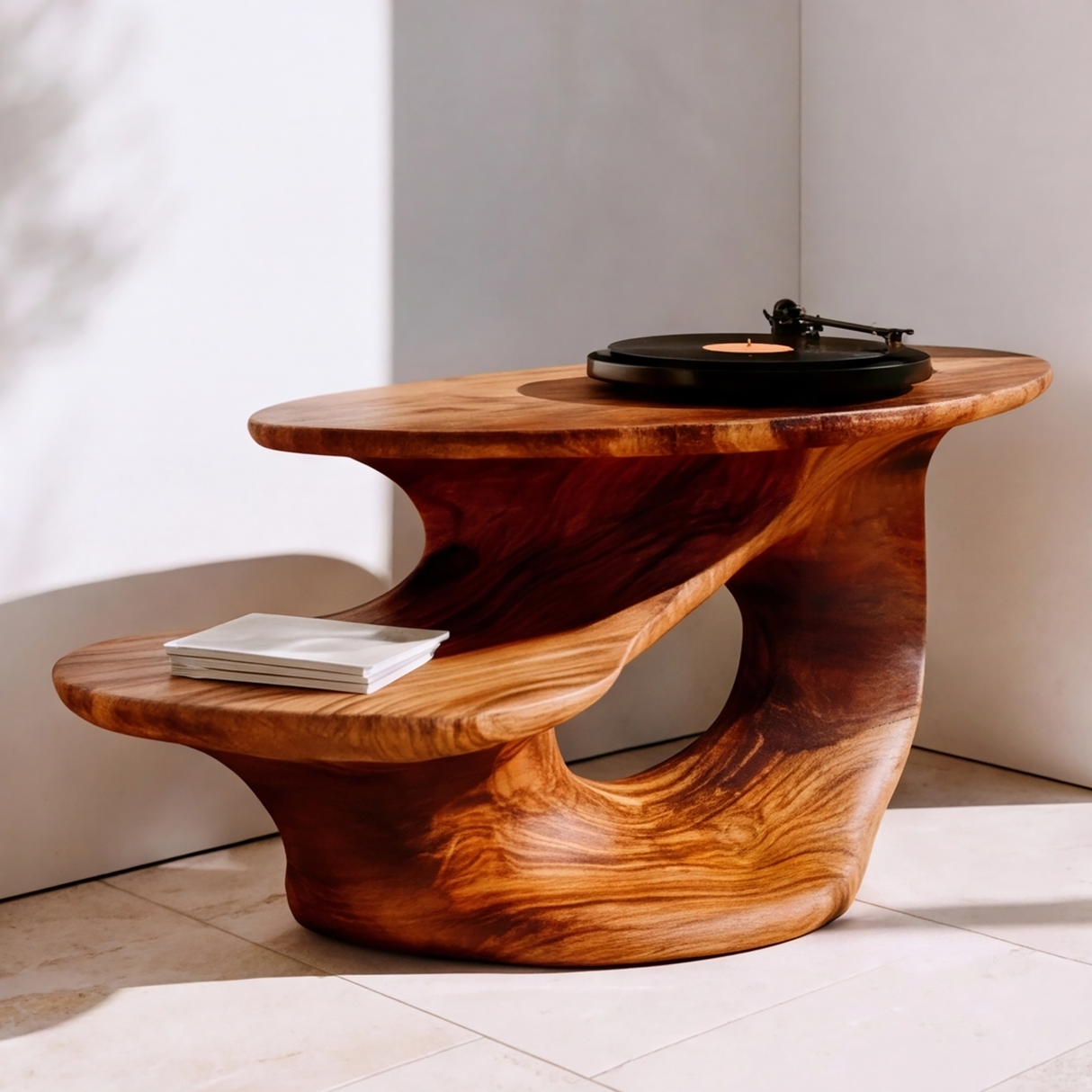Sylvarex Handcrafted Solid Wood Record Player Stand SPA215410 - Timberustic Record Player Stand With Storage