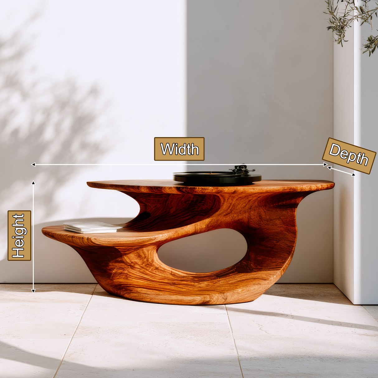 Sylvarex Handcrafted Solid Wood Record Player Stand SPA215410 - Timberustic Record Player Stand With Storage