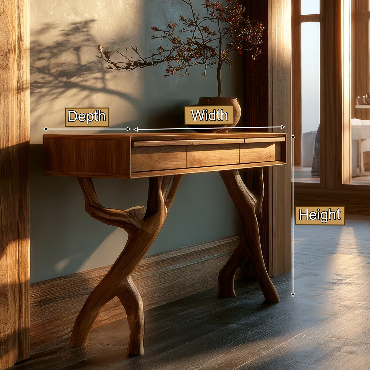 Sylvaric Sculpted Solid Wood Console Table