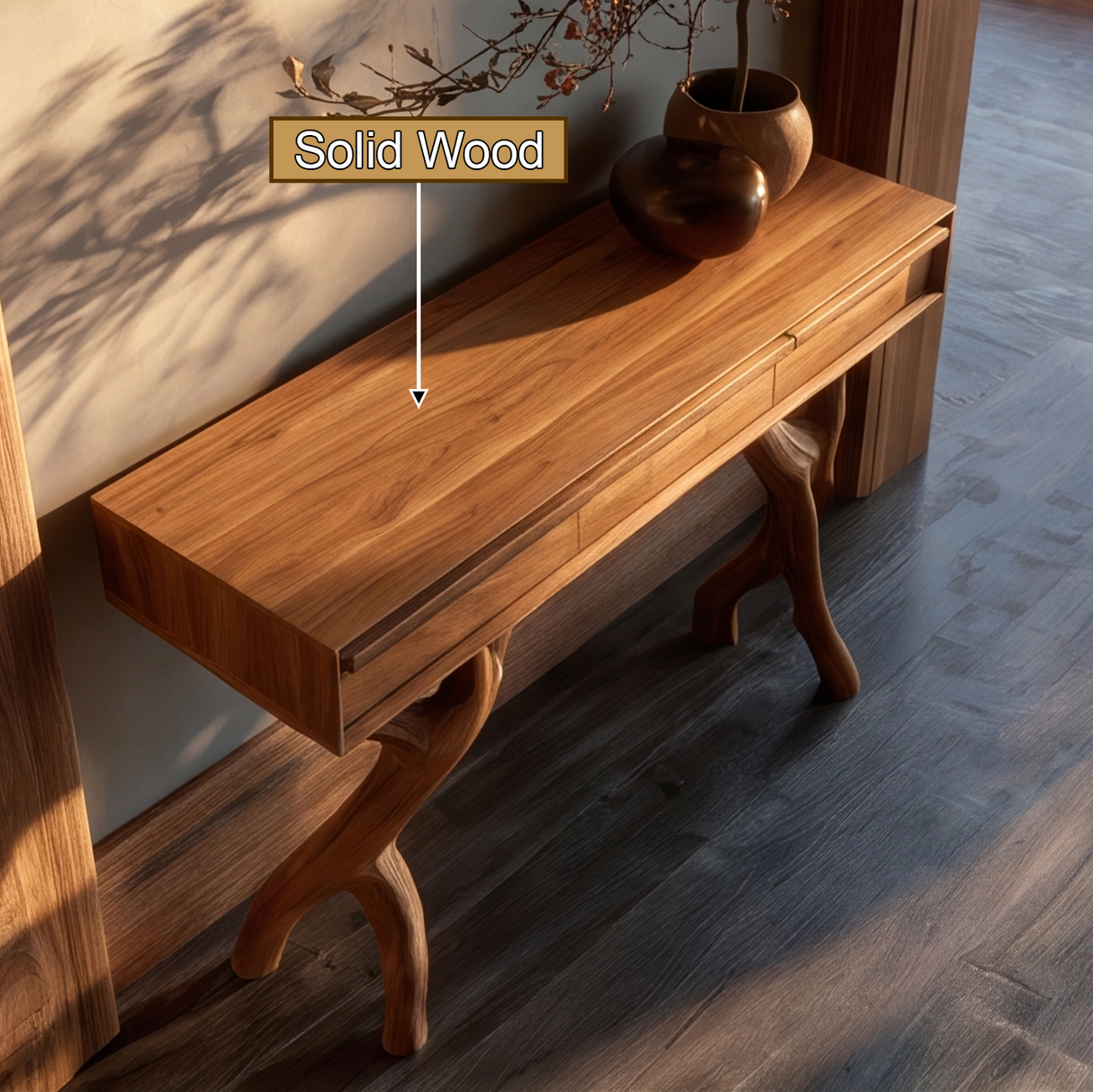Sylvaric Sculpted Solid Wood Console Table