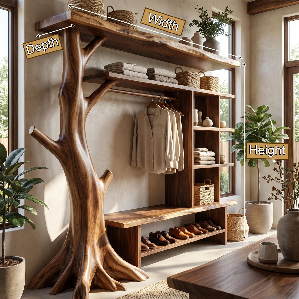 Sylvarin Solid Wood Entryway Organizer - Timberustic Entryway Organizer
