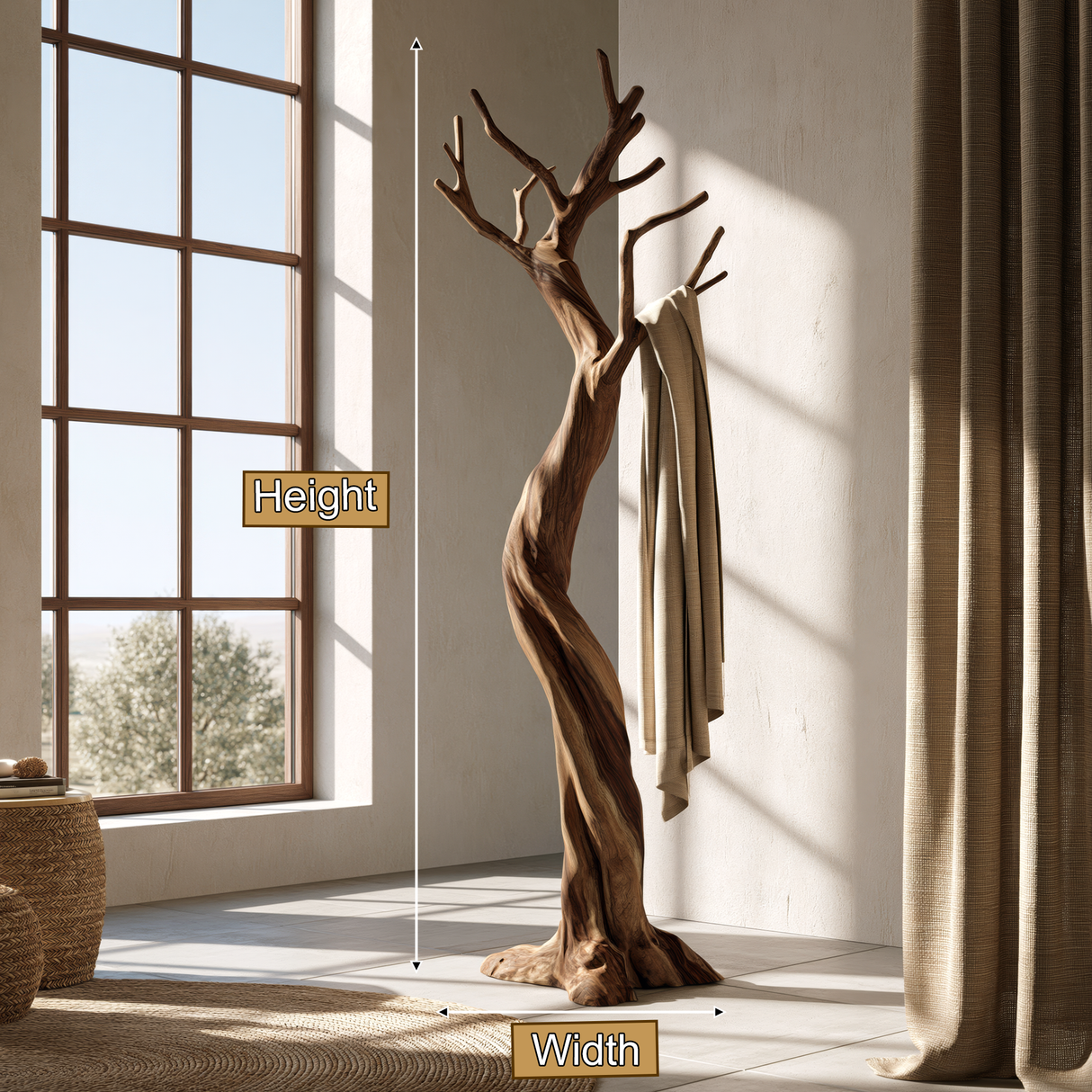 Sylvarion Sculpted Solid Wood Tree Coat Rack - Timberustic Tree Coat Rack