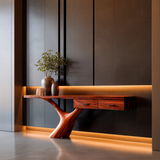 Sylvaris Crest Handcrafted Wood Console Table