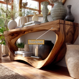 Sylvaris Curved Solid Wood Console Table - Timberustic Console Table