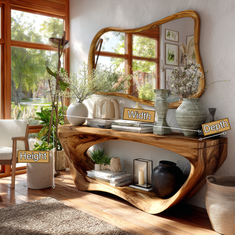 Sylvaris Curved Solid Wood Console Table - Timberustic Console Table