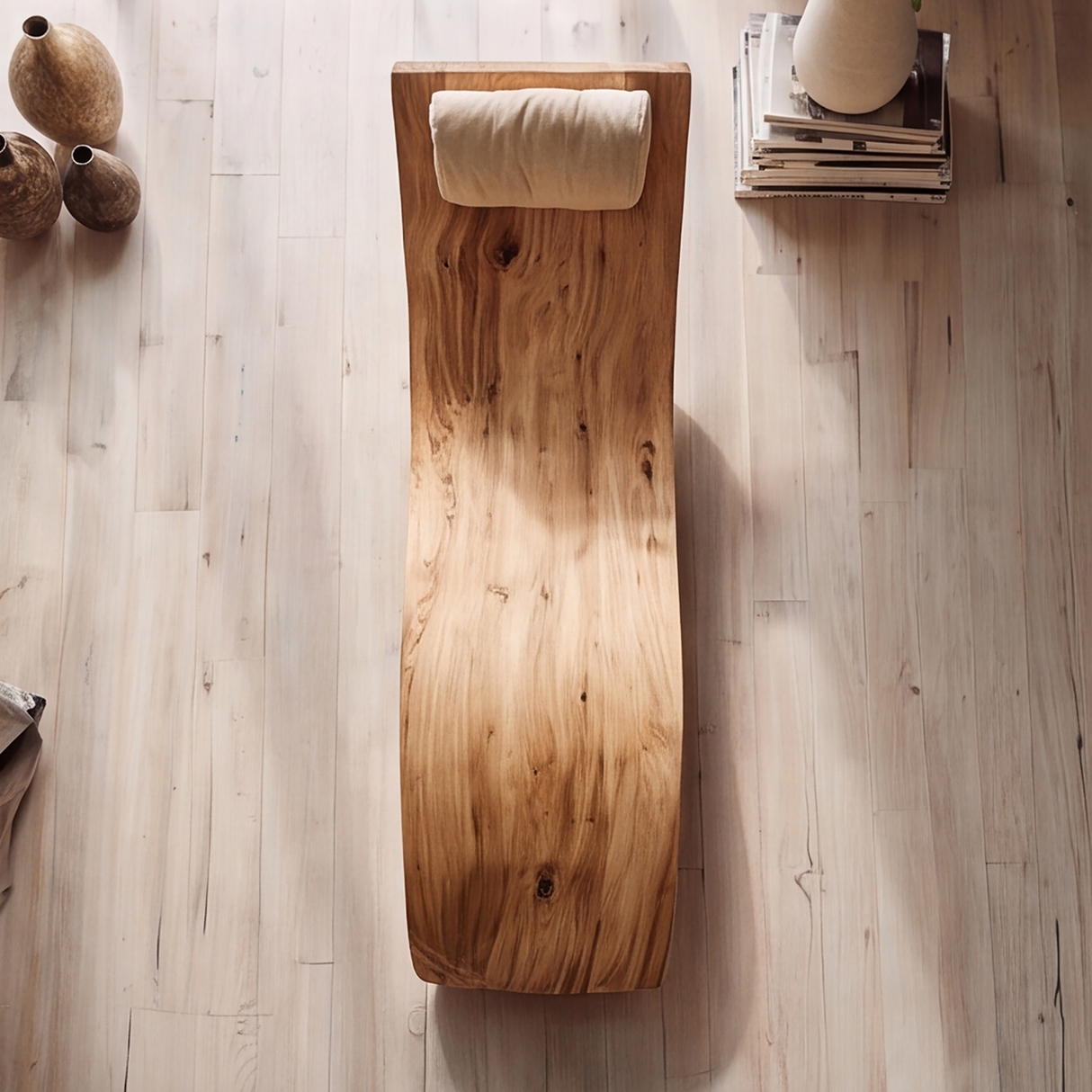Sylvaris Handcrafted Solid Wood Chaise Lounge
