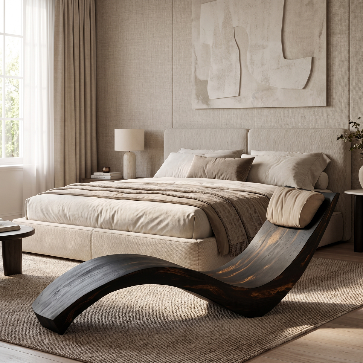 Sylvaris Handcrafted Solid Wood Chaise Lounge