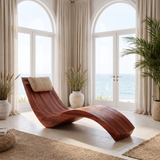 Sylvaris Handcrafted Solid Wood Chaise Lounge