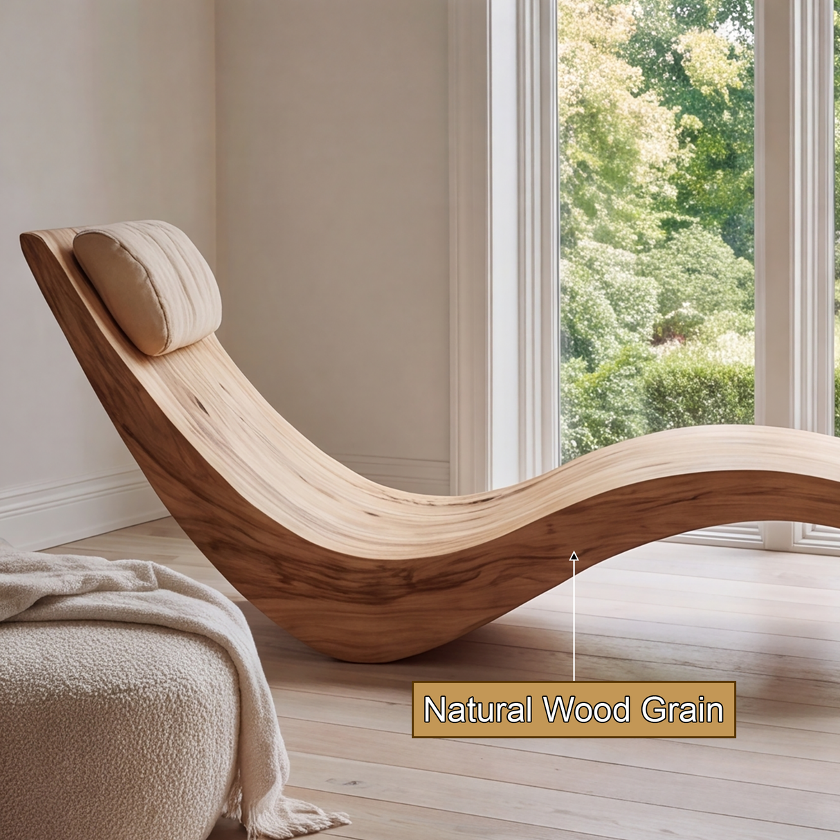 Sylvaris Handcrafted Solid Wood Chaise Lounge