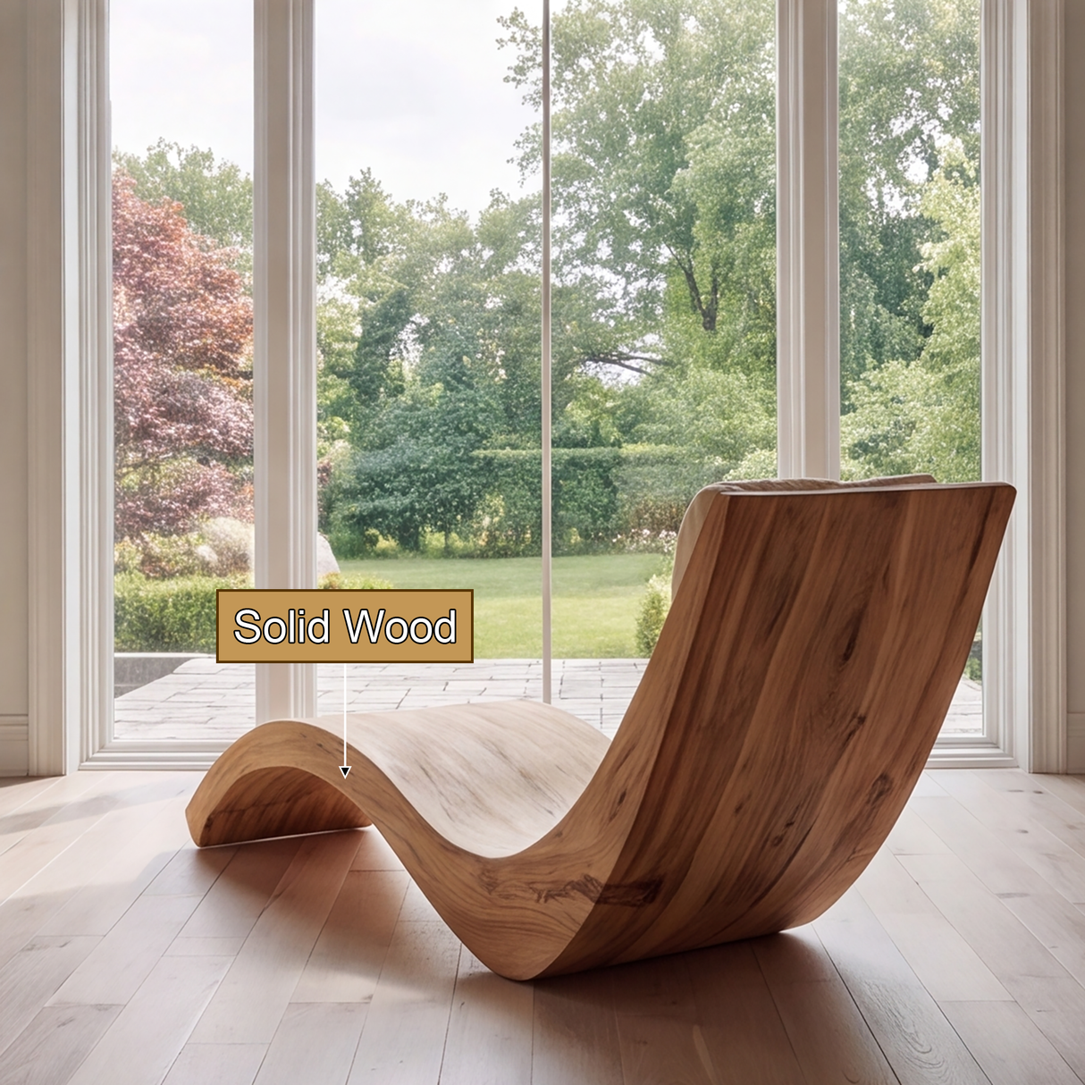 Sylvaris Handcrafted Solid Wood Chaise Lounge