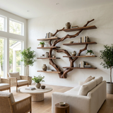 Sylvaris Handcrafted Solid Wood Floating Tree Bookshelf