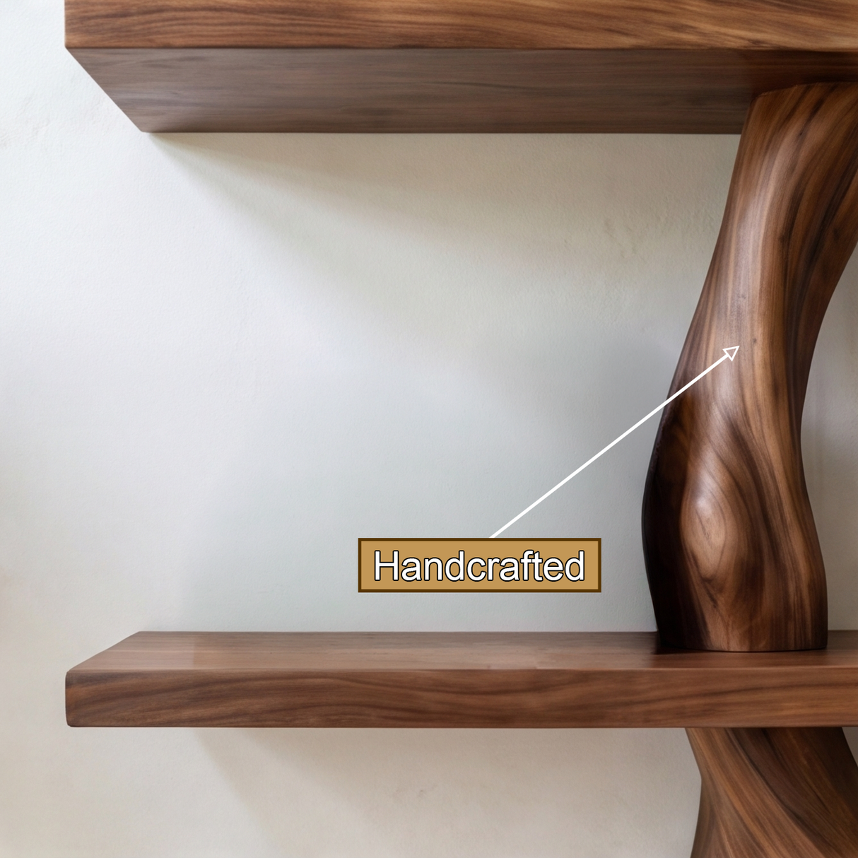 Sylvaris Handcrafted Solid Wood Floating Tree Bookshelf