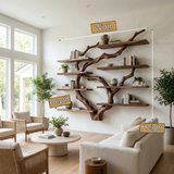 Sylvaris Handcrafted Solid Wood Floating Tree Bookshelf