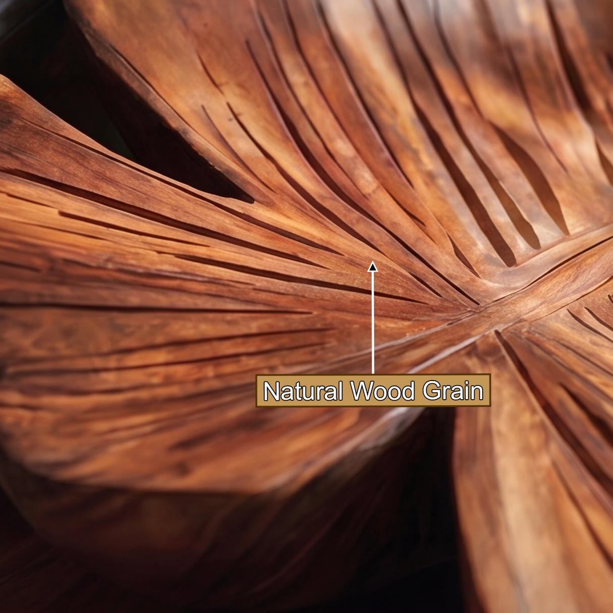Sylvaris Handcrafted Solid Wood Leaf Vessel Sink