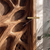 Sylvaris Handcrafted Solid Wood Tree Relief Single Door