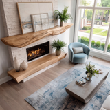 Sylvaris Live Edge Fireplace Mantel Shelf