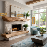 Sylvaris Live Edge Fireplace Mantel Shelf - Timberustic Fireplace Mantel Shelf