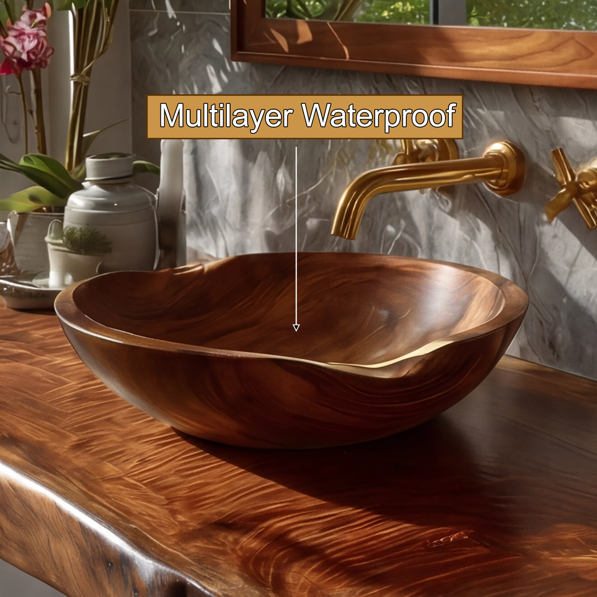 Sylvaris Live Edge Solid Wood Floating Bathroom Vanity SPA169453 - Timberustic Floating Bathroom Vanity