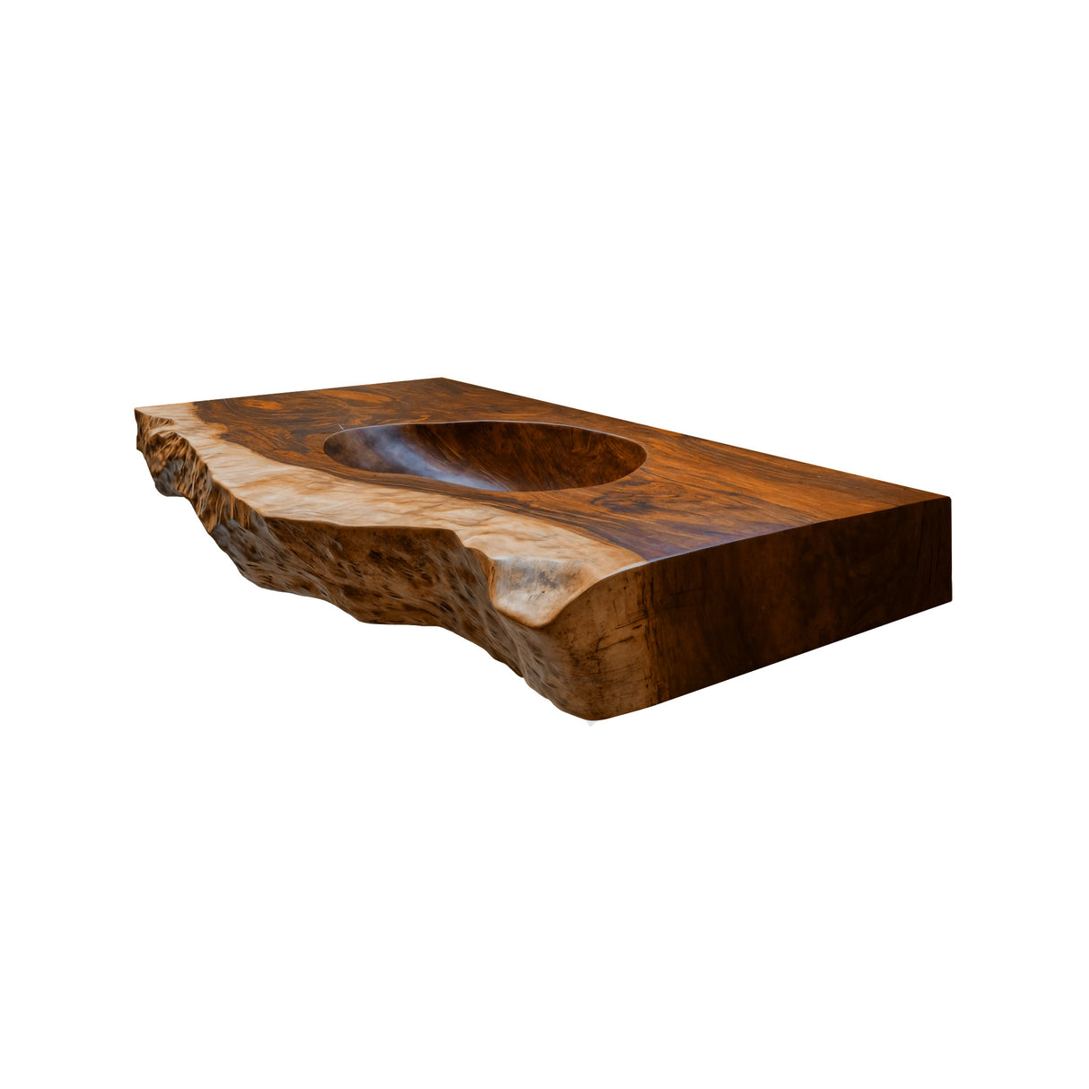 Sylvaris Live Edge Solid Wood Floating Bathroom Vanity with Integrated Sink