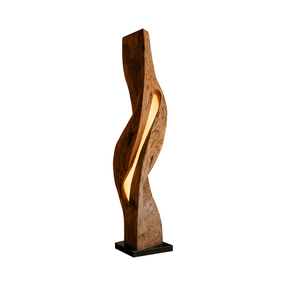 Sylvaris Sculpted Integrated LED Wood Floor Lamp Brown - Timberustic Floor Lamp