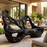 Sylvaris Sculpted Solid Wood Outdoor Bench Black - Timberustic Bench