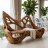 Sylvaris Sculpted Solid Wood Outdoor Bench Brown - Timberustic Bench