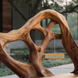 Sylvaris Sculpted Solid Wood Outdoor Bench - Timberustic Bench
