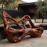 Sylvaris Sculpted Solid Wood Outdoor Bench Mahogany - Timberustic Bench