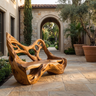Sylvaris Sculpted Solid Wood Outdoor Bench Teak - Timberustic Bench
