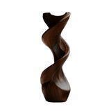 Sylvaris Sculpted Solid Wood Pedestal Stand Dark Walnut - Timberustic Pedestal Stand