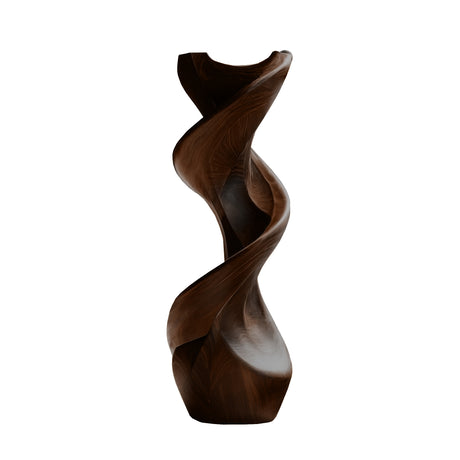 Sylvaris Sculpted Solid Wood Pedestal Stand Dark Walnut - Timberustic Pedestal Stand