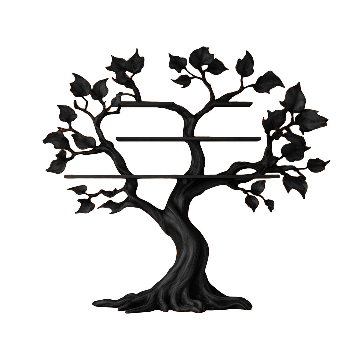 Sylvarith Sculpted Solid Wood Tree Bookshelf Black - Timberustic Tree Bookshelf