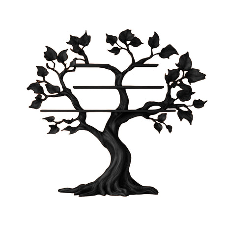 Sylvarith Sculpted Solid Wood Tree Bookshelf Black - Timberustic Tree Bookshelf