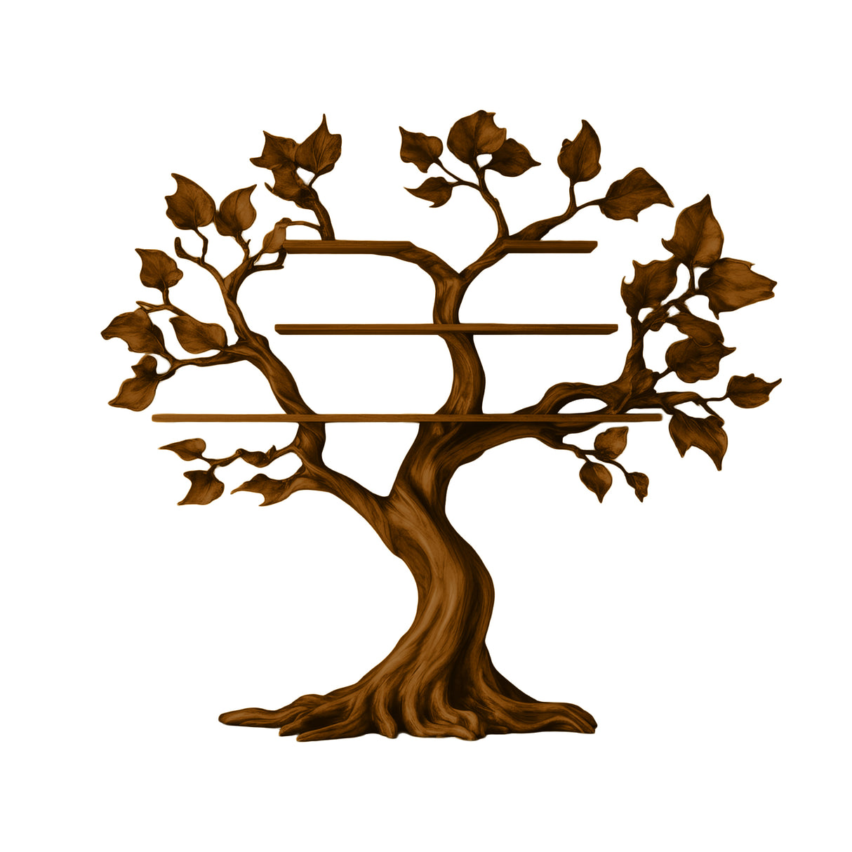 Sylvarith Sculpted Solid Wood Tree Bookshelf Brown - Timberustic Tree Bookshelf