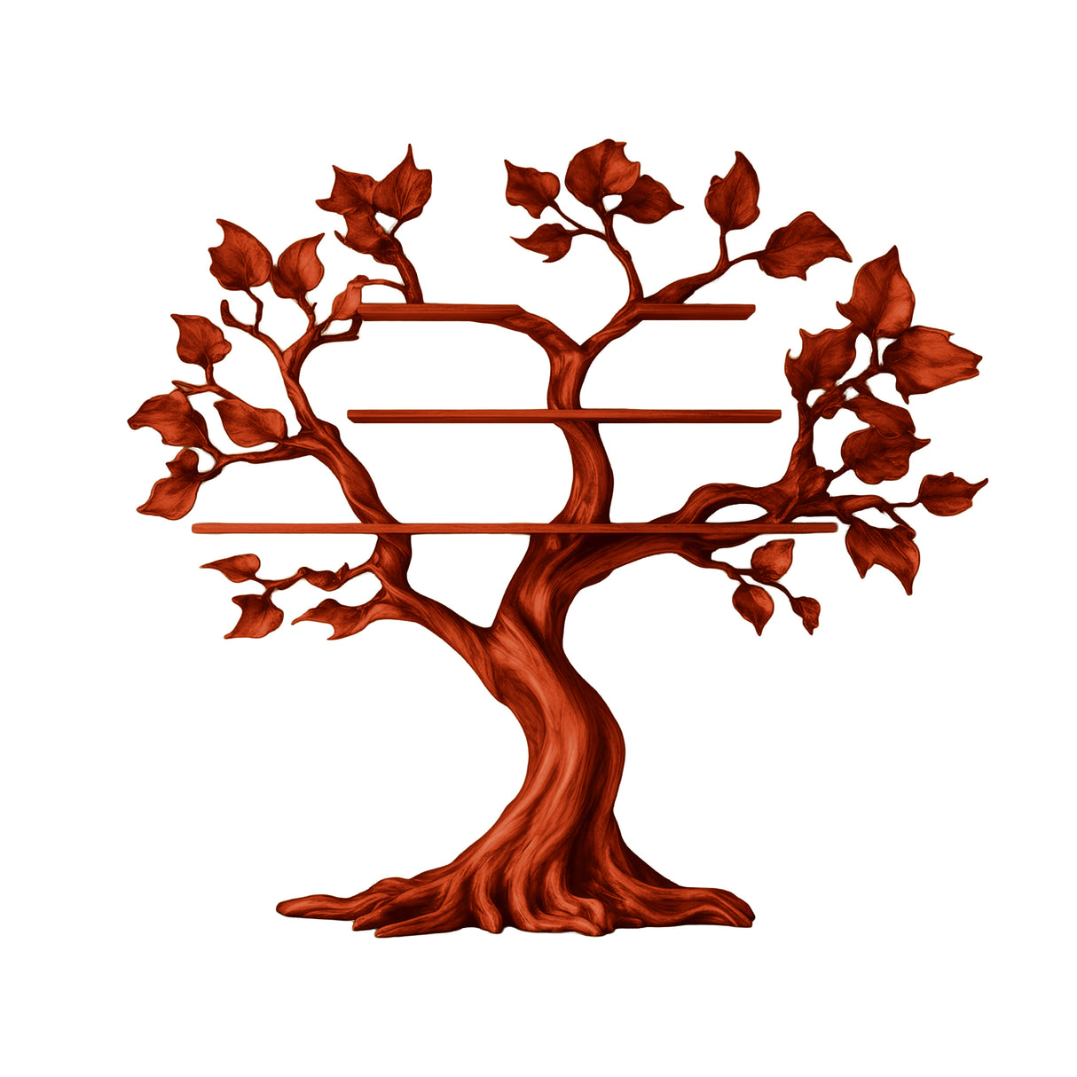 Sylvarith Sculpted Solid Wood Tree Bookshelf Mahogany - Timberustic Tree Bookshelf