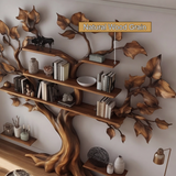 Sylvarith Sculpted Solid Wood Tree Bookshelf - Timberustic Tree Bookshelf