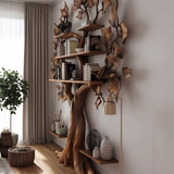 Sylvarith Sculpted Solid Wood Tree Bookshelf - Timberustic Tree Bookshelf