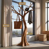 Sylvarn Crest Sculpted Solid Wood Tree Coat Rack - Timberustic Tree Coat Rack