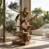 Sylvaroak Handcrafted Tree Branch Parrot Stand SPA453608 - Timberustic Tree Branch Parrot Stand
