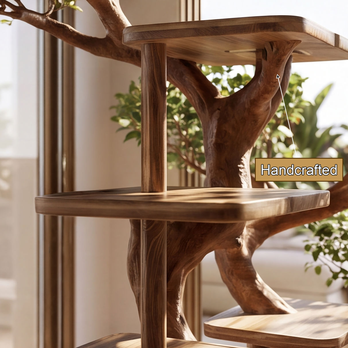 Sylvaroak Handcrafted Tree Branch Parrot Stand SPA453608 - Timberustic Tree Branch Parrot Stand