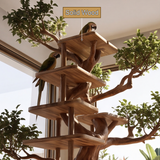 Sylvaroak Handcrafted Tree Branch Parrot Stand SPA453608 - Timberustic Tree Branch Parrot Stand