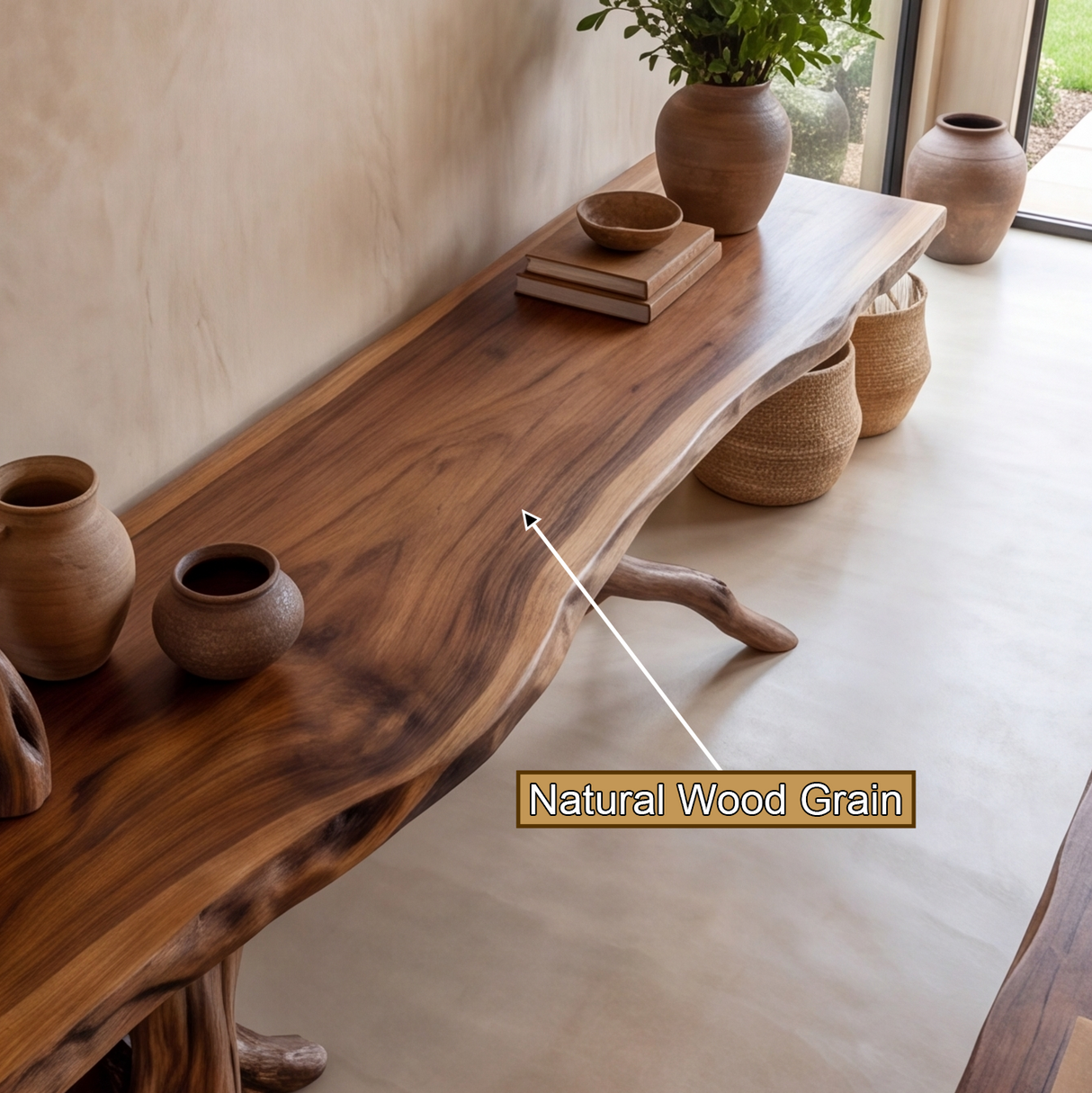 Sylvaroak Sculpted Solid Wood Console Table