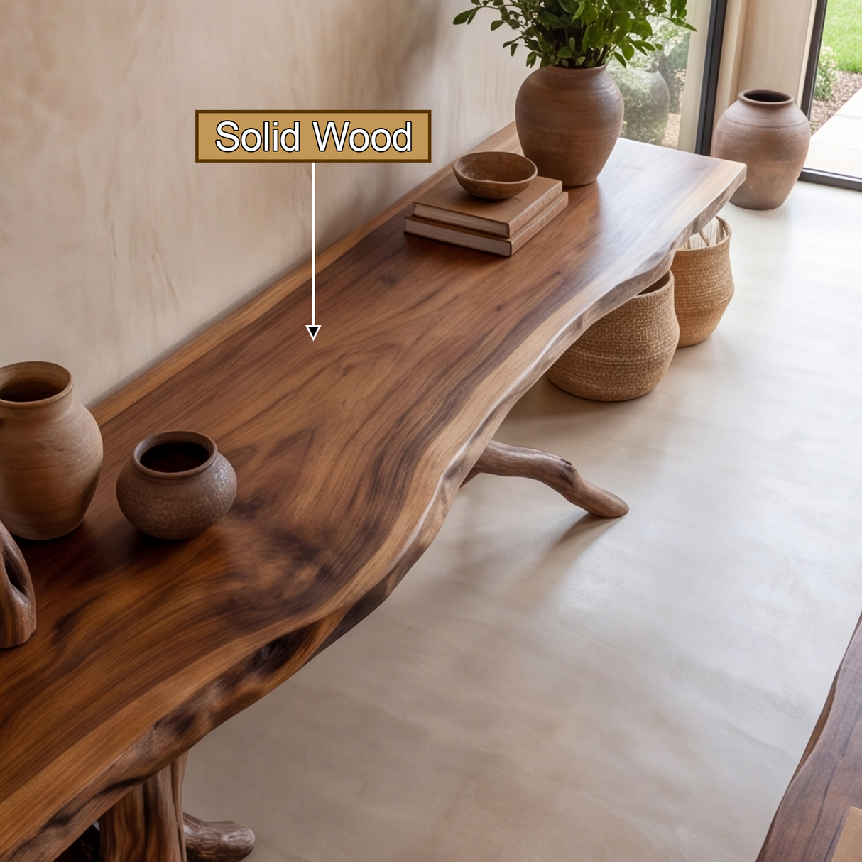 Sylvaroak Sculpted Solid Wood Console Table