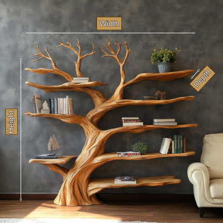 Sylvarque Sculpted Solid Wood Tree Bookshelf - Timberustic Tree Bookshelf