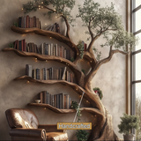 Sylvarune Sculpted Solid Wood Tree Bookshelf - Timberustic Tree Bookshelf