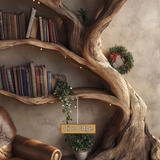 Sylvarune Sculpted Solid Wood Tree Bookshelf - Timberustic Tree Bookshelf